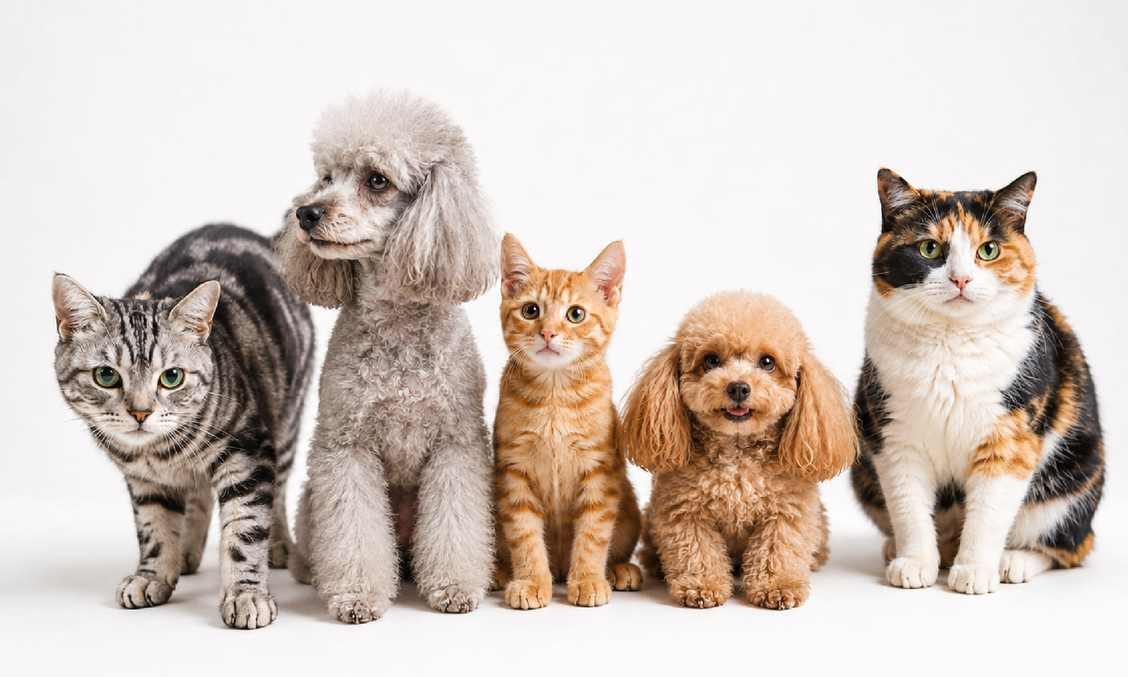 並んで座る犬と猫